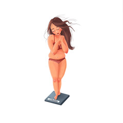Young woman with perfect weight