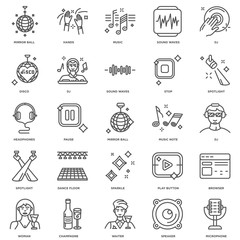Simple Set of 25 Vector Line Icon. Contains such Icons as Microp