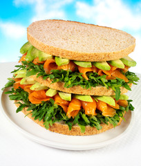 SALMON AND AVOCADO SANDWICH
