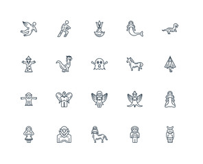 Set Of 20 Universal Editable Icons. Includes Elements Such As Mo