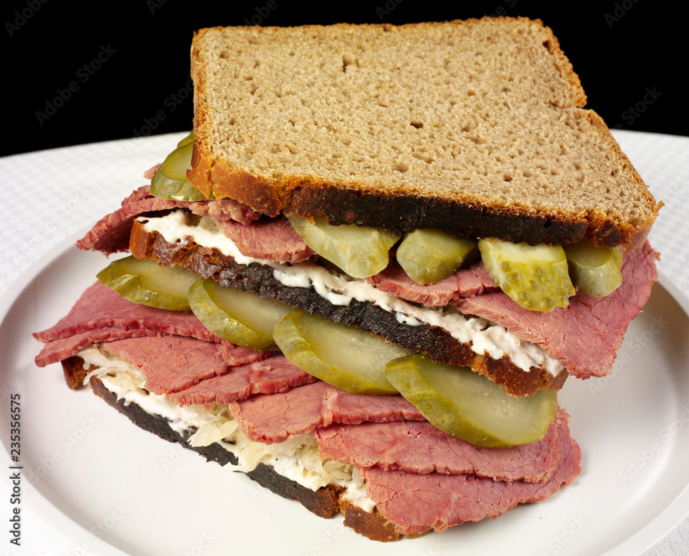 Canvas Prints SALT BEEF AND SAUERKRAUT ON RYE