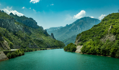 Naklejka na ściany i meble River and mountains in Bosnia
