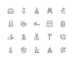 Simple Set of 20 Vector Line Icon. Contains such Icons as Medici