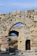 Fototapeta na wymiar Ruins of an ancient castle(fragment). Kyrenia castle.The Turkish Republic Of Northern Cyprus