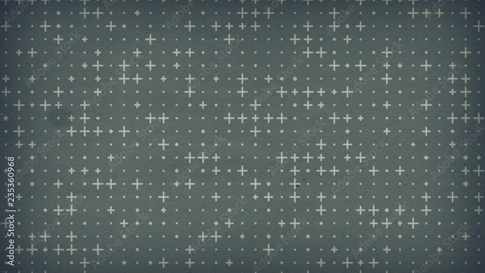 Poster gray old paper background with animation of plus signs. 3d rendering. 4k, ultra hd resolution