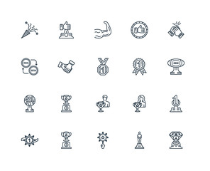 Set Of 20 Universal Editable Icons. Includes Elements Such As Tr