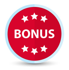 Bonus icon flat prime red round button