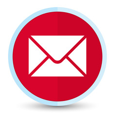 Email icon flat prime red round button