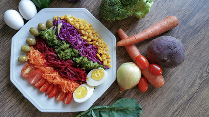 Healthy food - Plate with colorful salad