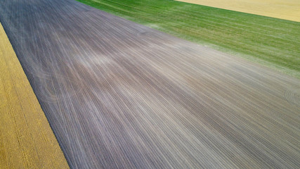 rural Nebraska landscape in aerial view