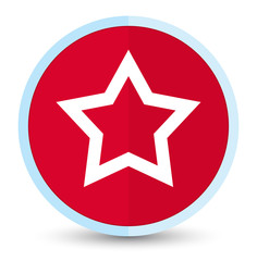 Star icon flat prime red round button