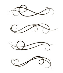 set of curls and scrolls for design
