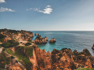A beautiful aerial shot from the Algarve in Portugal, Lagos