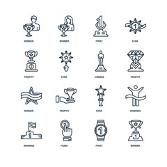 Set Of 16 Universal Editable Icons. Includes Elements Such As Wi