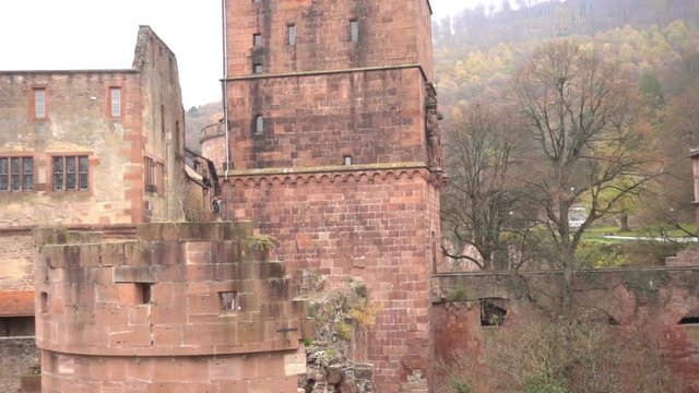 Ruins of an old castle in Heidelberg