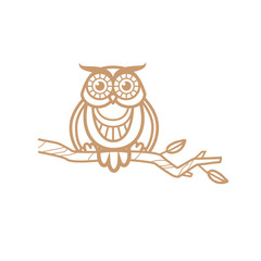 Hipster Line art Owl Logo