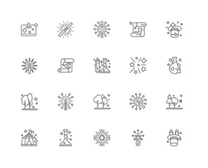 Simple Set of 20 Vector Line Icon. Contains such Icons as Magic