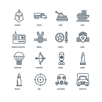 Set Of 16 Universal Editable Icons. Includes Elements Such As Su