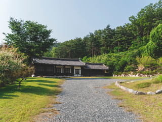 Fototapeta na wymiar Beautiful asian house in the traditional village, South Korea