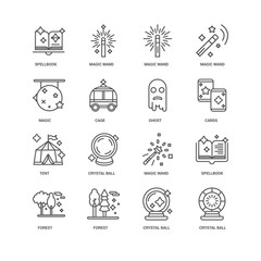 Simple Set of 16 Vector Line Icon. Contains such Icons as Crysta
