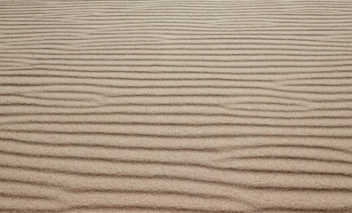 Sand on the beach as a background or texture -  Sand pattern formed by the wind