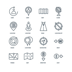 Set Of 16 Universal Editable Icons. Includes Elements Such As Ea