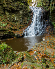 Fototapeta na wymiar Hareshaw Linn, Waterfall, Northumberland, England, UK