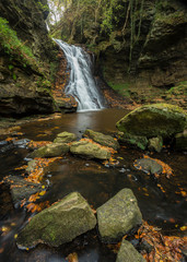 Fototapeta na wymiar Hareshaw Linn. Waterfall, Northumberland. England, UK