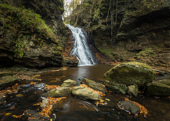 Hareshaw Linn. Waterfall, Northumberland. England, UK