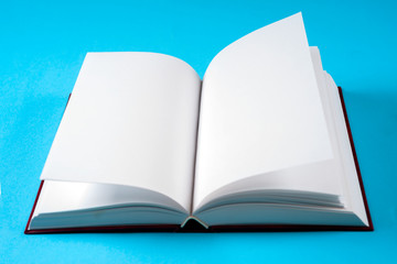 Open book on bright colorful background. Back to school.