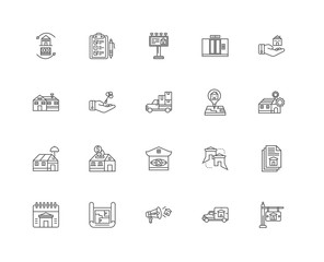 Simple Set of 20 Vector Line Icon. Contains such Icons as Real e