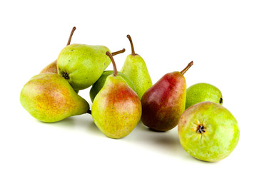 Pears isolated on white background. Copy space for text