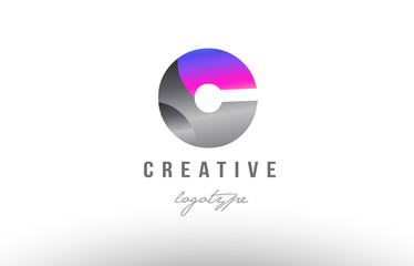 c silver grey metal metallic gradient alphabet letter logo icon design