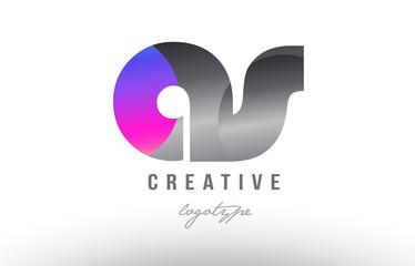 as a s silver grey metal metallic gradient alphabet letter logo combination icon design