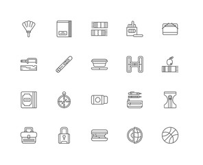 Simple Set of 20 Vector Line Icon. Contains such Icons as Basket