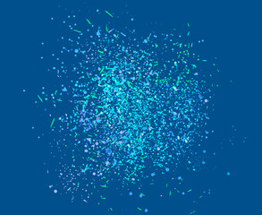 Multicolored confetti on isolated background. Bright explosion. Colored firework. Geometric texture with colorful glitters. Image for banners, posters and flyers. Greeting cards