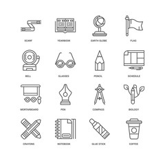 Simple Set of 16 Vector Line Icon. Contains such Icons as Coffee