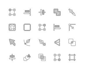 Simple Set of 20 Vector Line Icon. Contains such Icons as Square