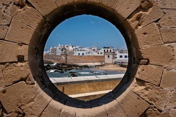 paisaje de pueblo costa mar Marruecos Essaouira 