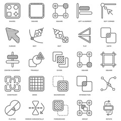 Simple Set of 25 Vector Line Icon. Contains such Icons as Rotate