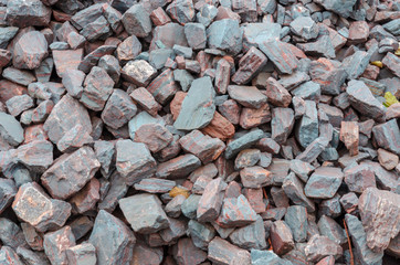 Lots of iron ore stones. Background. Texture.