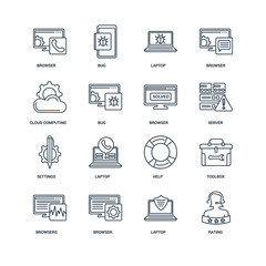 Set Of 16 Universal Editable Icons. Includes Elements Such As Ra