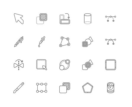Simple Set of 20 Vector Line Icon. Contains such Icons as Bucket