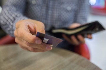 The money is handed over for the cash purchases, Czech banknotes