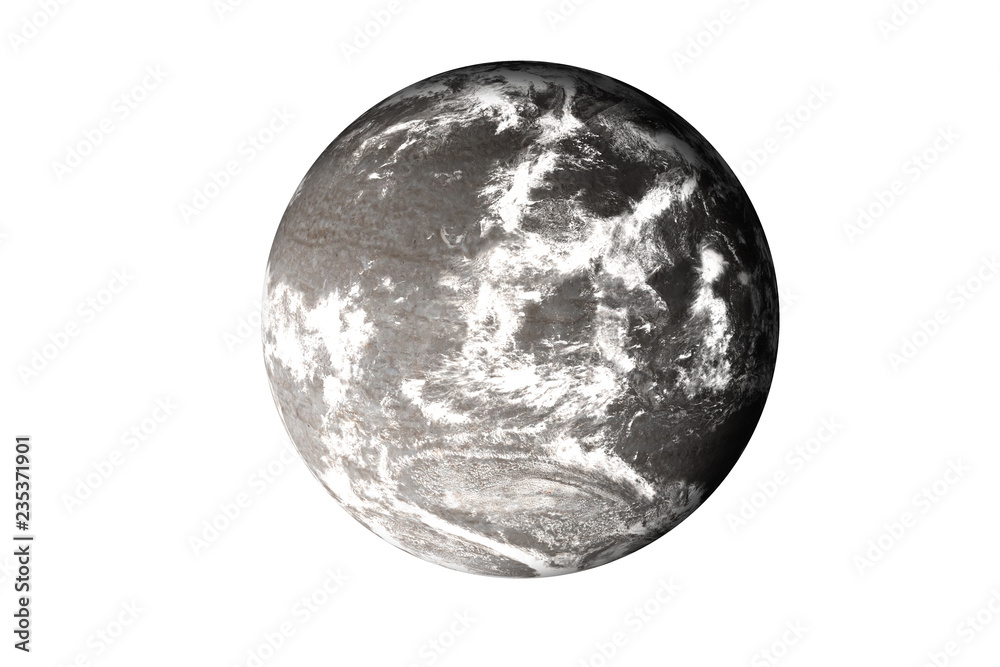 Wall mural rock dead planet with atmosphere in the space isolated on white background. elements of this image w