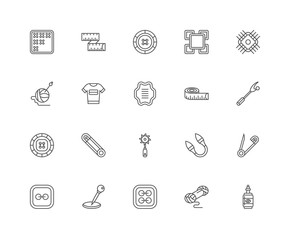 Simple Set of 20 Vector Line Icon. Contains such Icons as Glue,