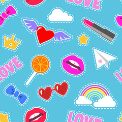 seamless pattern with trendy symbols