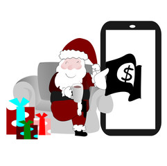 Santa Claus cartoon characters on isolated white background. Illustration cute  for Christmas.