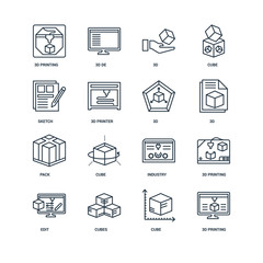 Set Of 16 Universal Editable Icons. Includes Elements Such As 3d