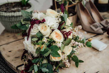 Wedding bouquet with different flowers